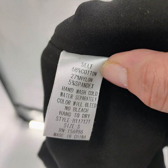 Womens Cropped Blouse Small Black Long Sleeve Cut Out Streetwear open back - Picture 13 of 15